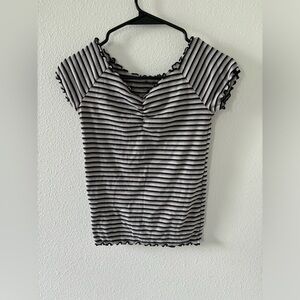 Black and white striped top